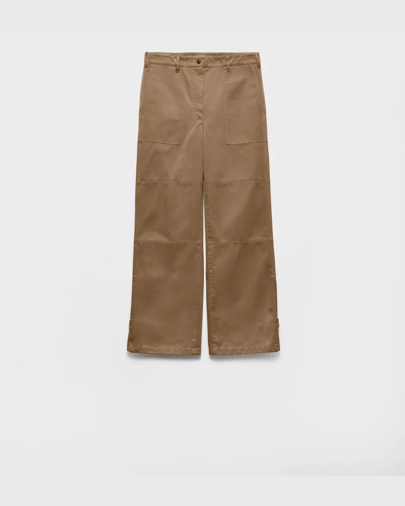 Prada Chino-Hose mit weitem Bein Lehmgrau