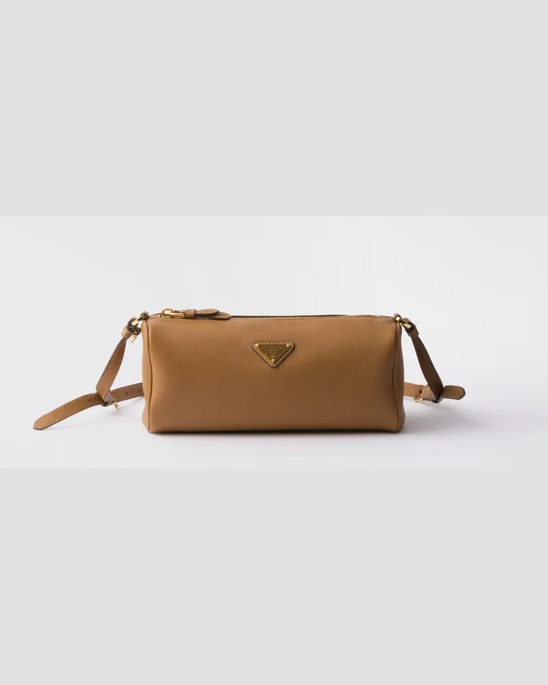 Prada Pouch aus Leder Karamell