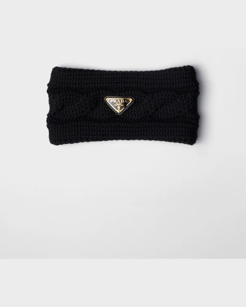 Prada Haarreif aus Wolle Schwarz