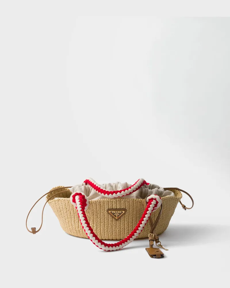 Prada Kleine Häkeltasche Natur