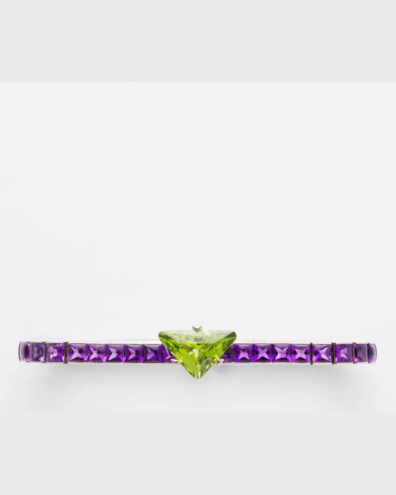 Prada Couleur Vivante Armband aus Weißgold mit Peridot und Amethyst Gold