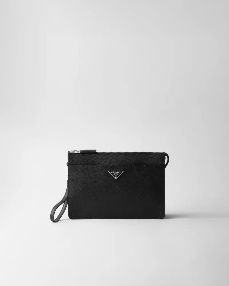 Prada Handtasche für Herren aus Saffiano-Leder Schwarz