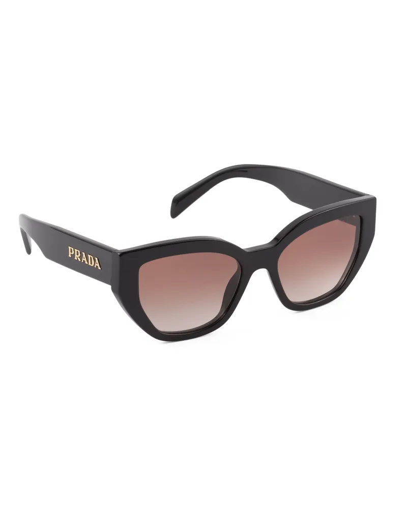 Prada Sonnenbrille Mit  Logo, Damen, Opake Gläser Mit Farbverlauf In Dunkelbraun Opake