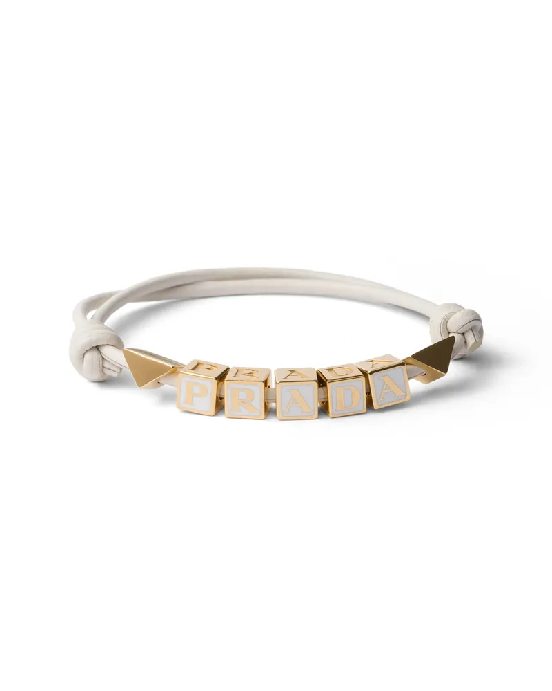 Prada Armband Aus Nappaleder, Damen, Weiss Weiss