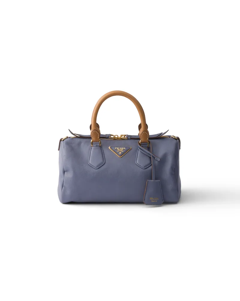 Prada Kleine Henkeltasche Aus Leder, Damen, Aviation/blau Aviation