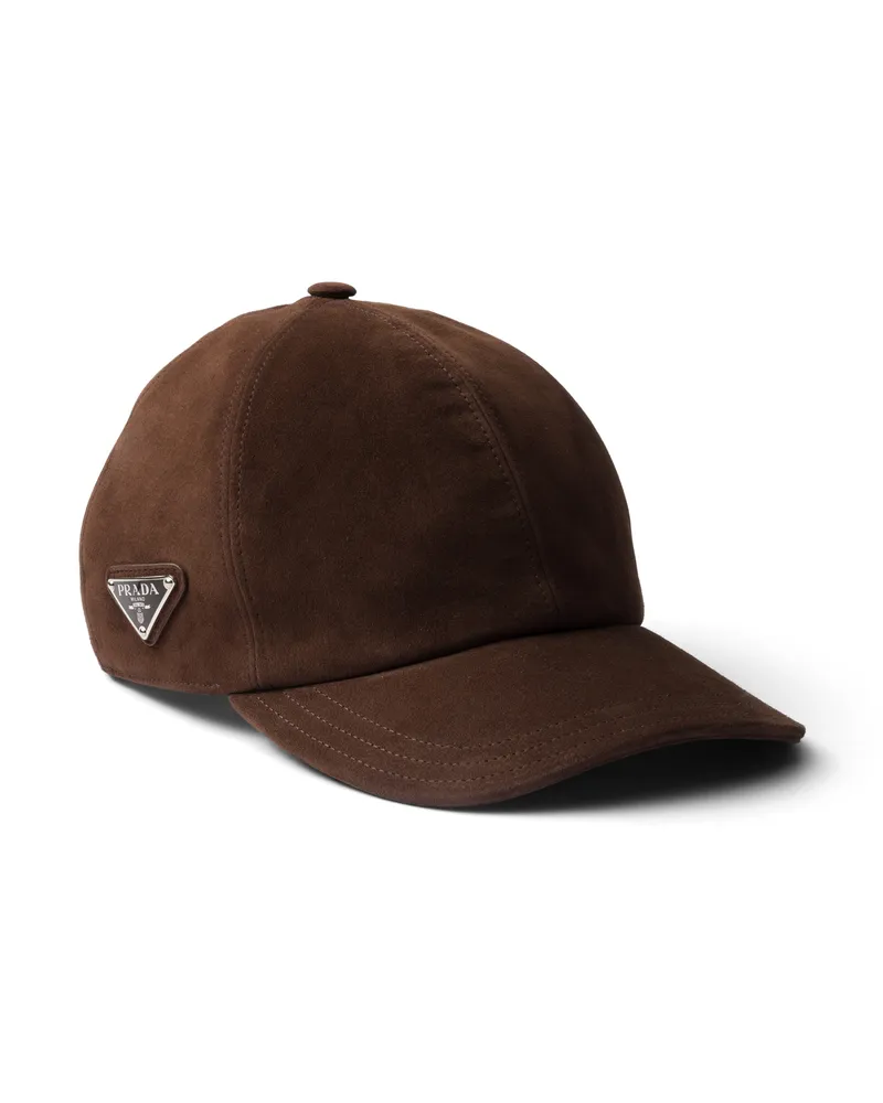 Prada Baseballkappe Aus Wildleder, Herren, Dunkelbraun, Größe Dunkelbraun
