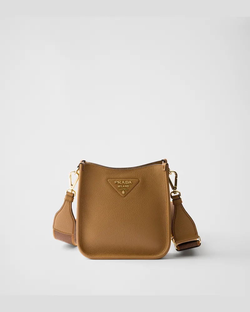 Prada Mini-Schultertasche aus Leder Karamell