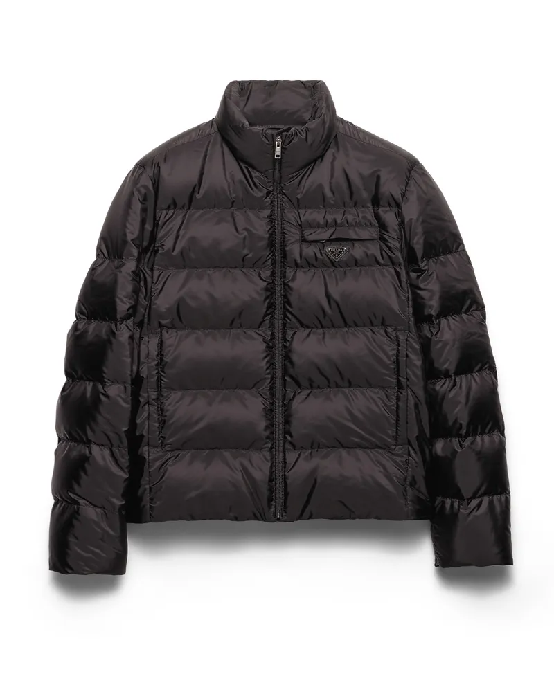 Prada Daunenjacke Aus Mittelschwerem Re-nylon, Herren, Schwarz, Größe Schwarz