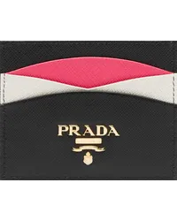 Prada Kreditkartenetui aus Saffiano-Leder Schwarz