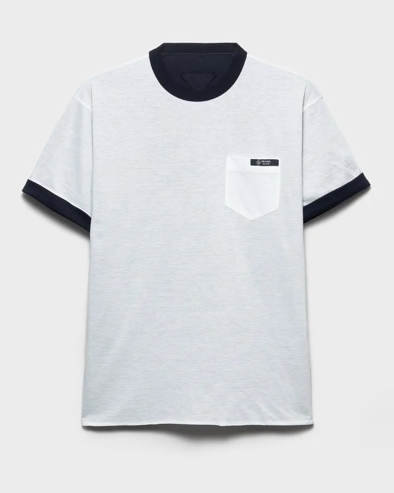 Prada Wendbares T-Shirt aus Baumwolle Weiss
