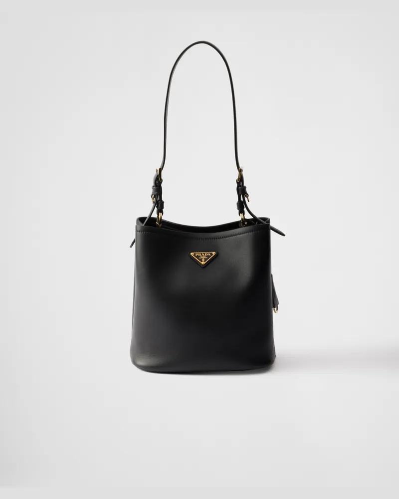 Prada Mittelgroße Tasche aus Leder Schwarz
