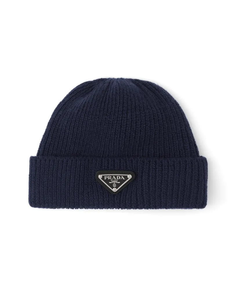 Prada Strickmütze Aus Wolle Und Kaschmir, Herren, Blau, Größe Blau