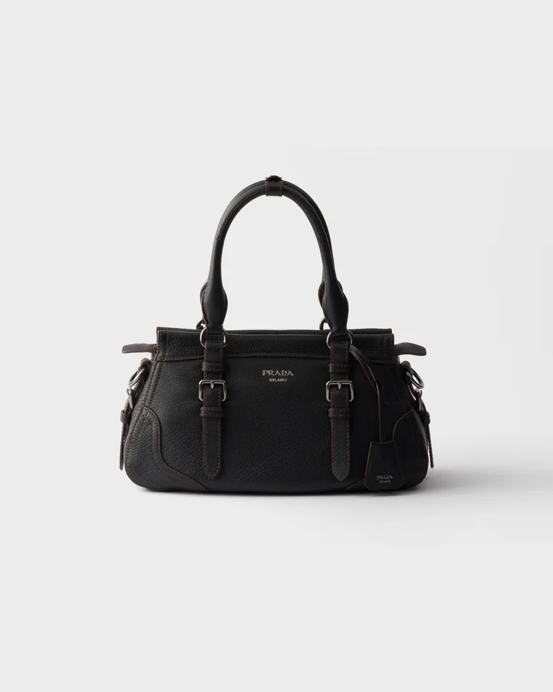 Prada Große Tote Bag aus Leder Schwarz