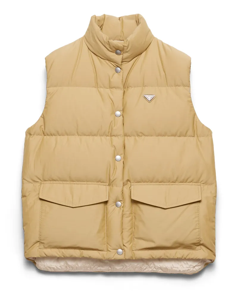 Prada Daunenweste Aus Mittelschwerem Funktionsgewebe, Damen, Korkbeige, Größe Korkbeige