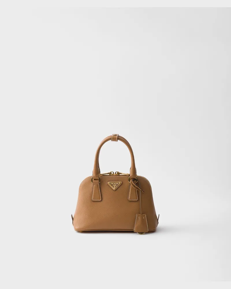 Prada Promenade Mini Bag aus Saffiano-Leder Karamell