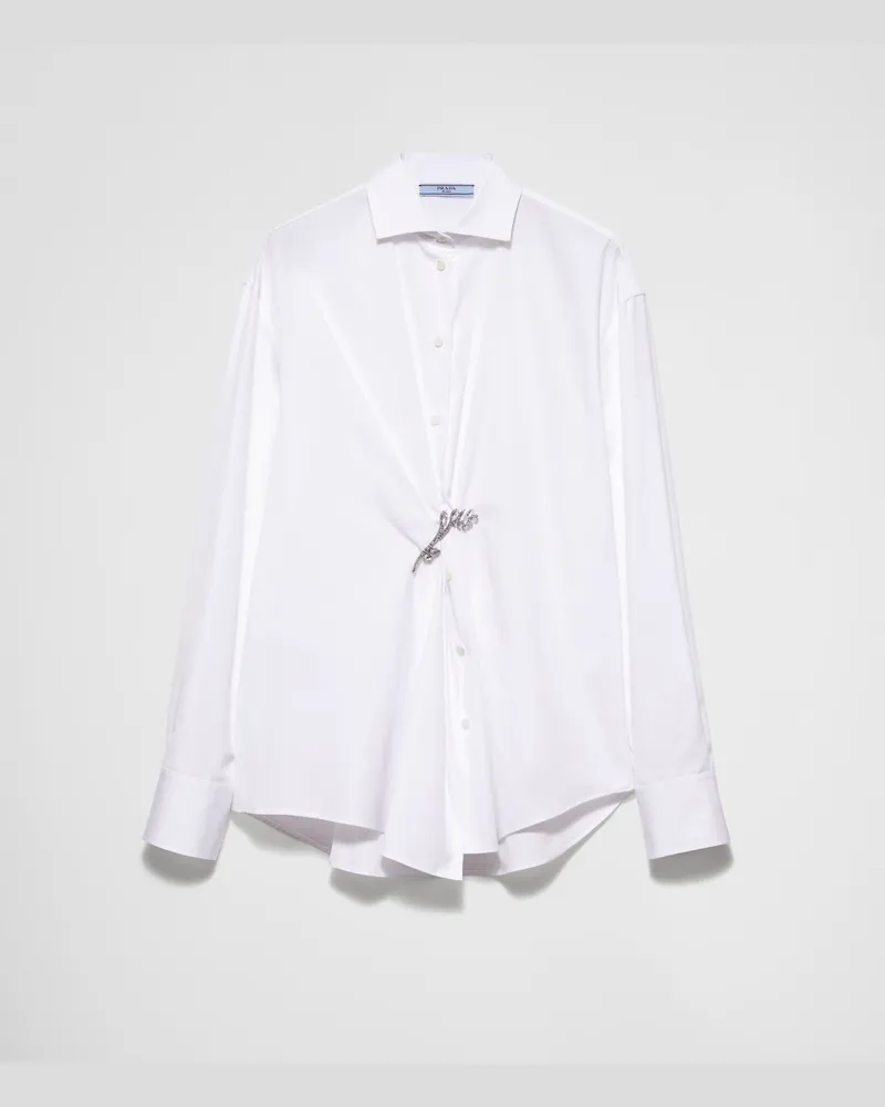 Prada Hemd aus Popeline Weiss