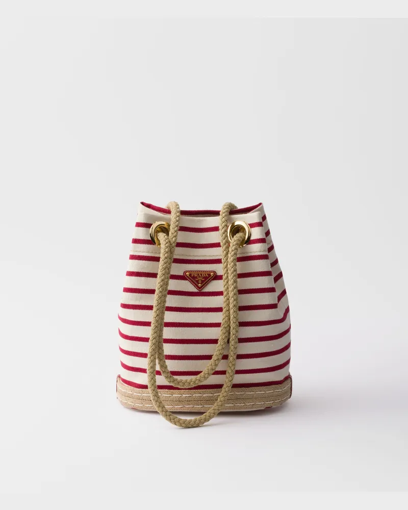 Prada KleineKleine  Mariner Bucket Bag aus Stoff Granatapfelgelb