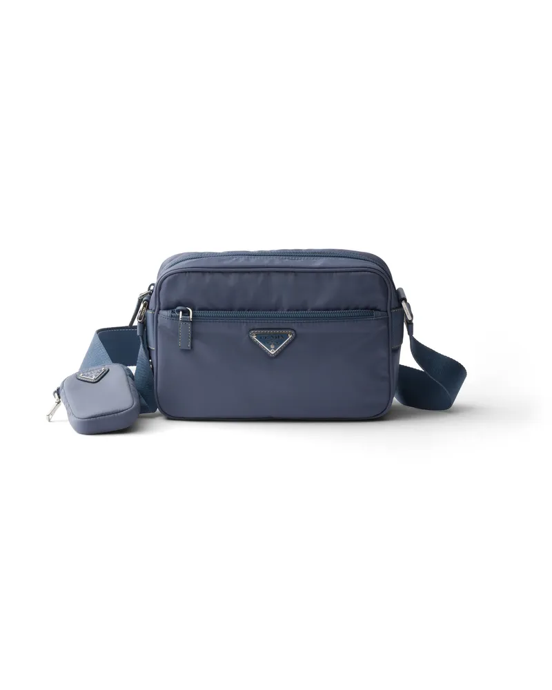 Prada Schultertasche Aus Re-nylon, Damen, Aviation/blau Aviation