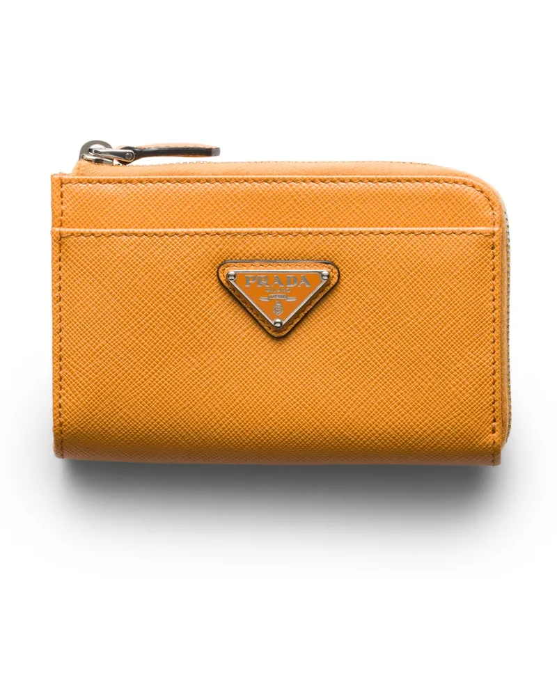 Prada Schlüsseletui Aus Saffiano-leder, Herren, Bernstein Bernstein