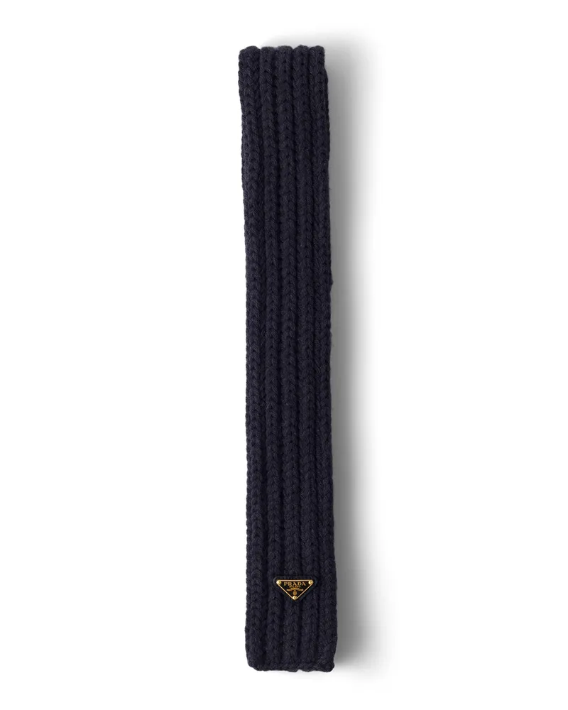 Prada Schal Aus Wolle, Damen, Blau Blau