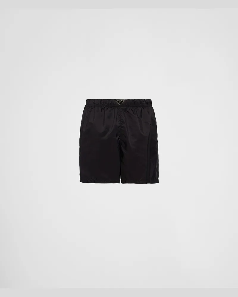 Prada Badehose aus Re-Nylon Schwarz