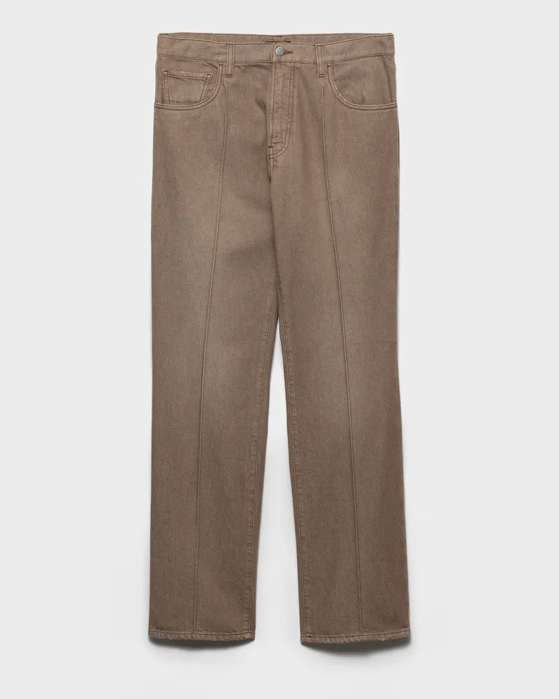 Prada Five-Pocket-Jeans aus gewaschenem Denim Braun