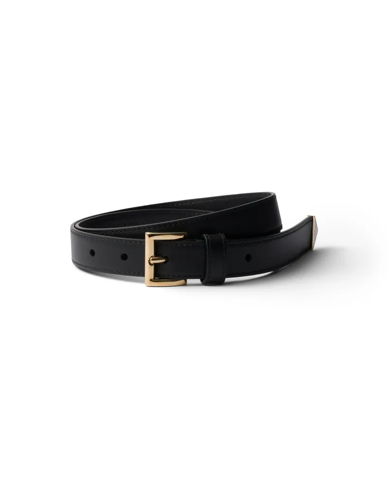 Prada Gürtel Aus Leder, Damen, Schwarz, Größe Schwarz