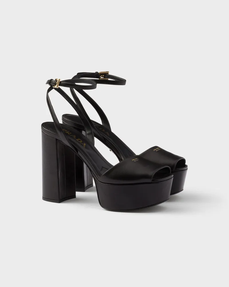 Prada Plateausandalen aus Nappa-Leder Schwarz