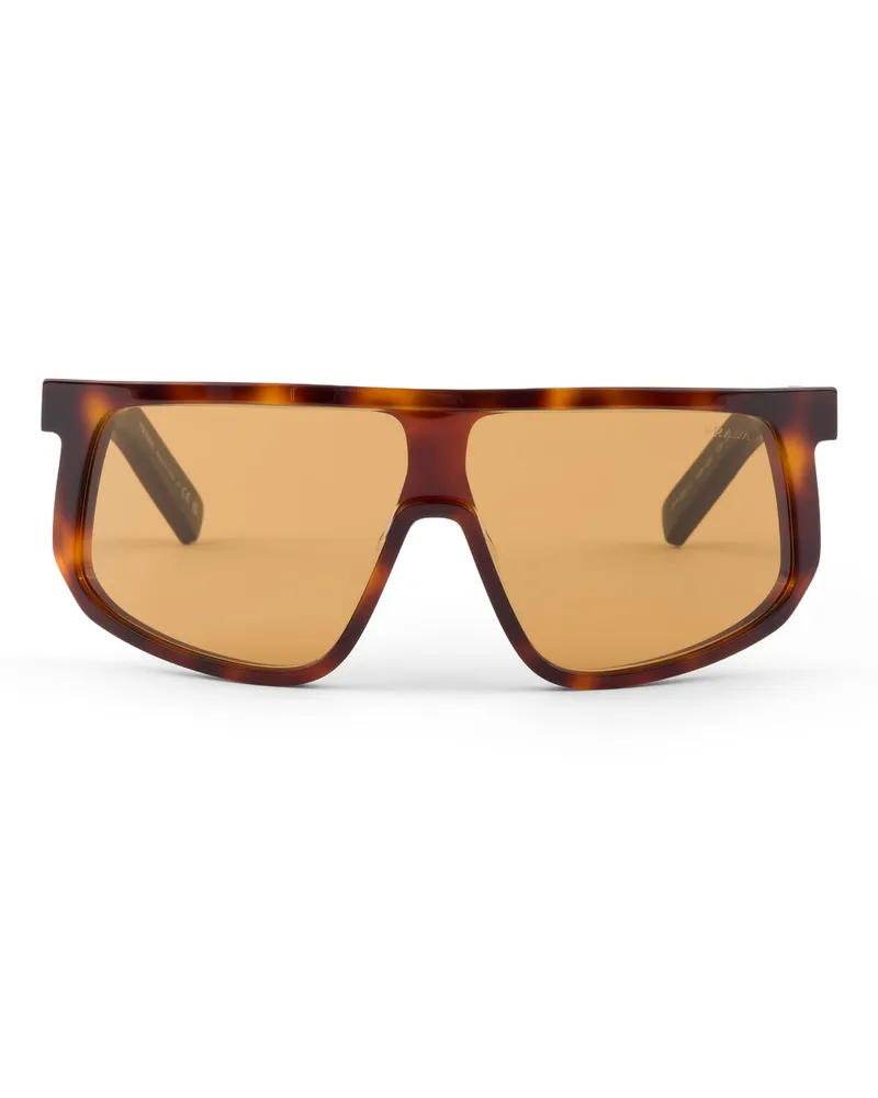 Prada Sonnenbrille Mit  Logo, Herren, Honigfarbene Gläser Honigfarbene