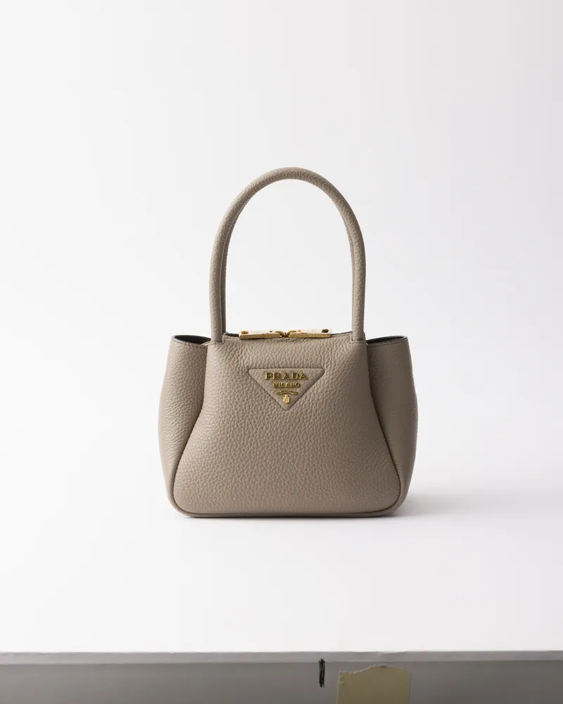 Prada Liaison Mini-handtasche Aus Leder, Damen, Lehmgrau Lehmgrau