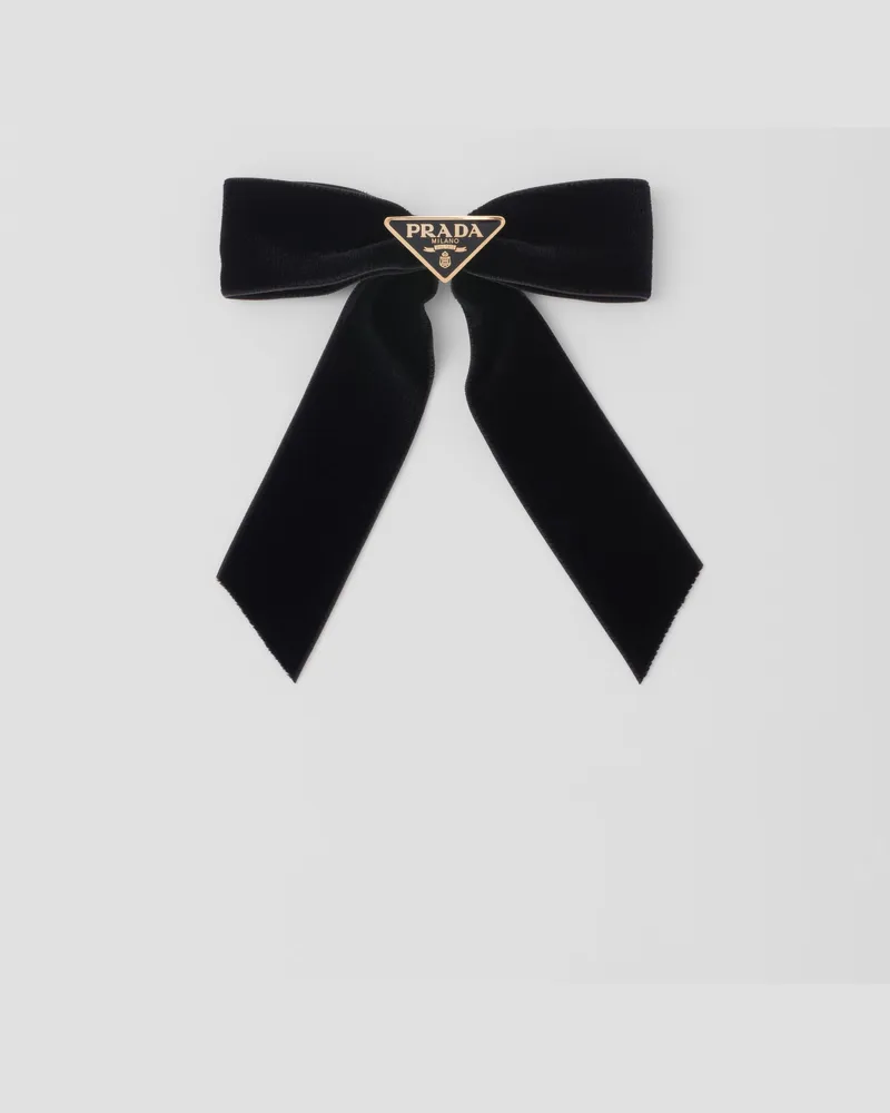 Prada Haarspange aus Samt Schwarz