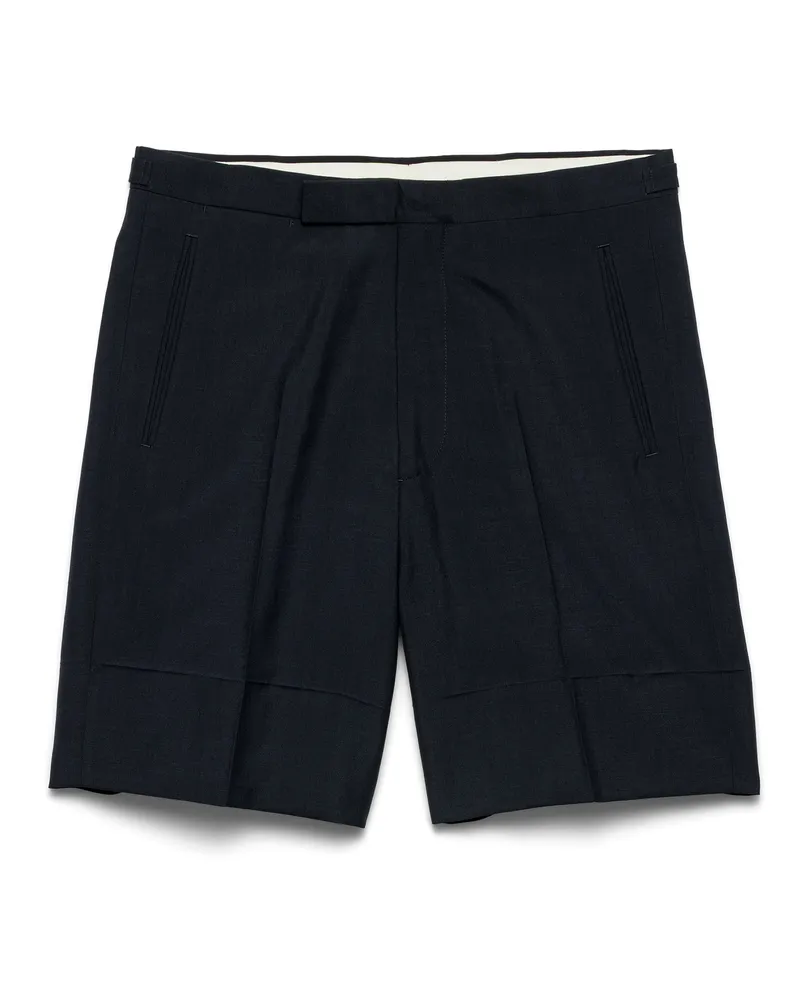 Prada Bermudas Aus Mohair Und Wolle, Herren, Blau, Größe Blau