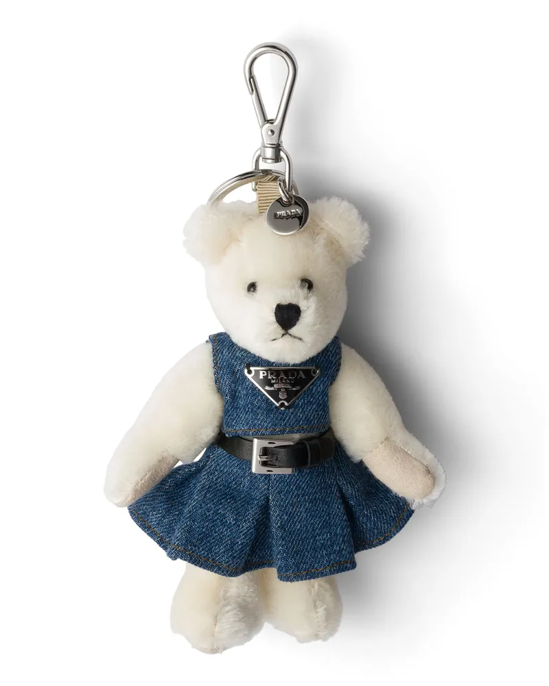 Prada Teddy-schlüsselanhänger, Damen, Weiss Weiss