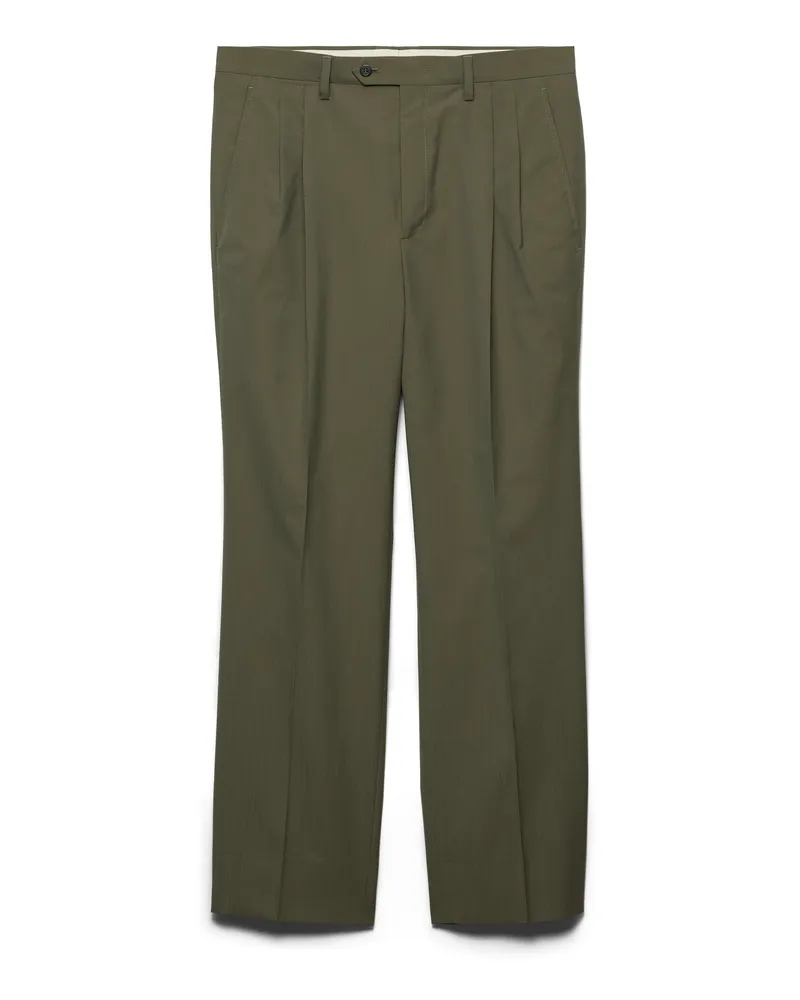 Prada Hose Aus Wolle Mit Weitem Bein, Herren, Waldgrün, Größe Waldgrün