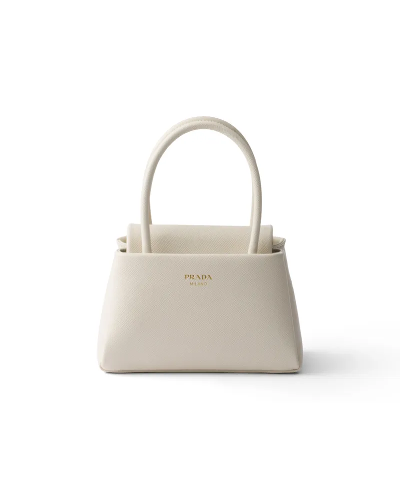 Prada Passage Mini-handtasche Aus Saffiano-leder, Damen, Kalkweiss Kalkweiss