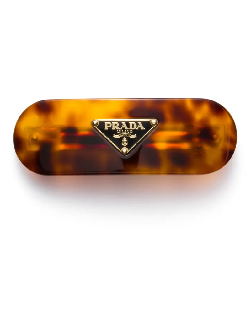 Prada Haarspange Aus Plexiglas, Damen, Honigfarben/schildpatt Honigfarben