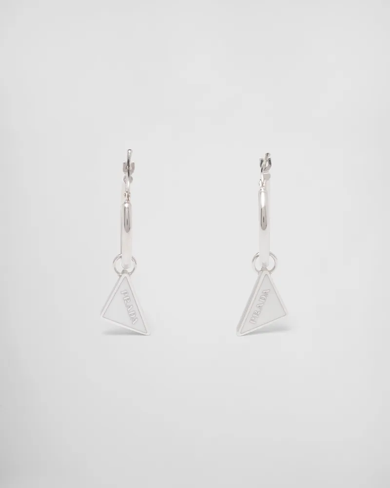 Prada Symbole Ohrhänger Weiss