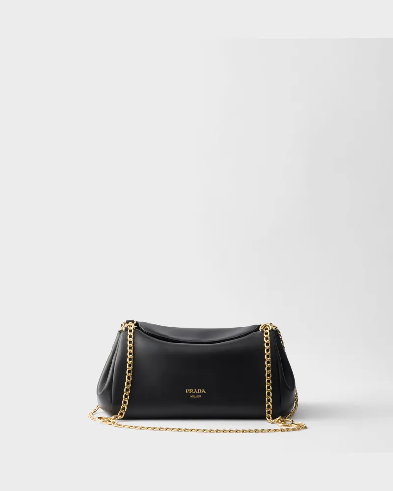 Prada Kleine  Tumulte Tasche aus Nappa-Leder Schwarz