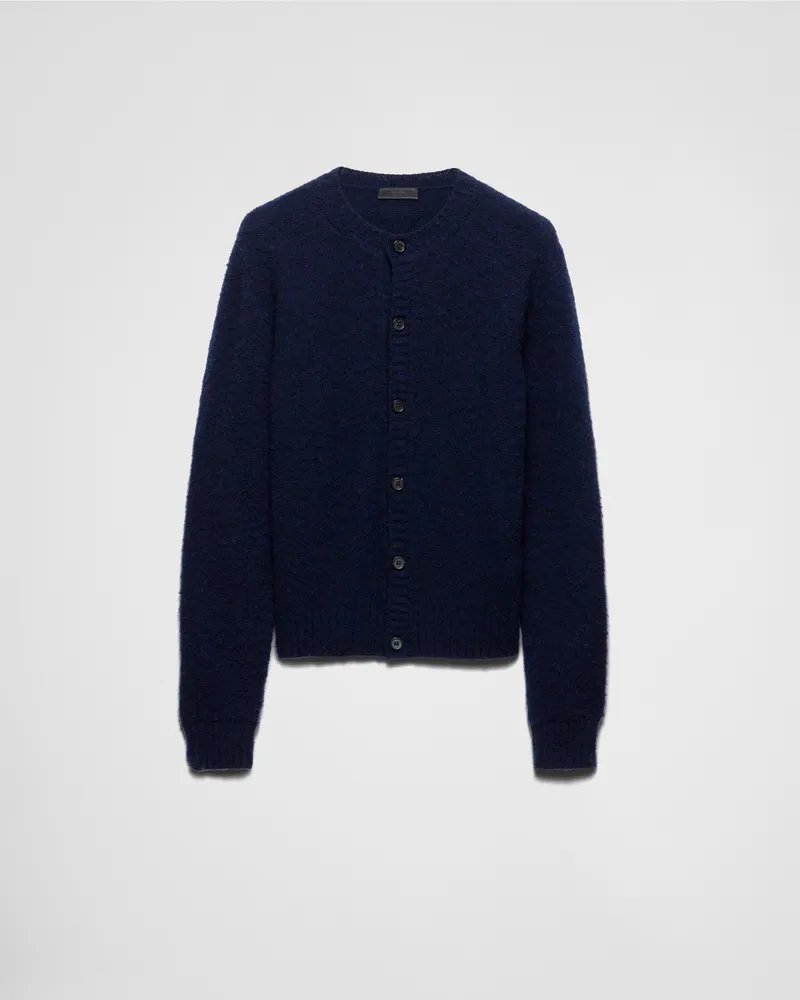 Prada Strickjacke aus Shetlandwolle Blau