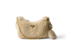 Mini Bag Aus Lammfell, Damen, Ecru