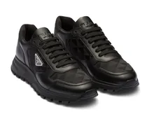 High-top-sneaker Aus Leder Und Re-nylon, Herren, Schwarz, Größe 13