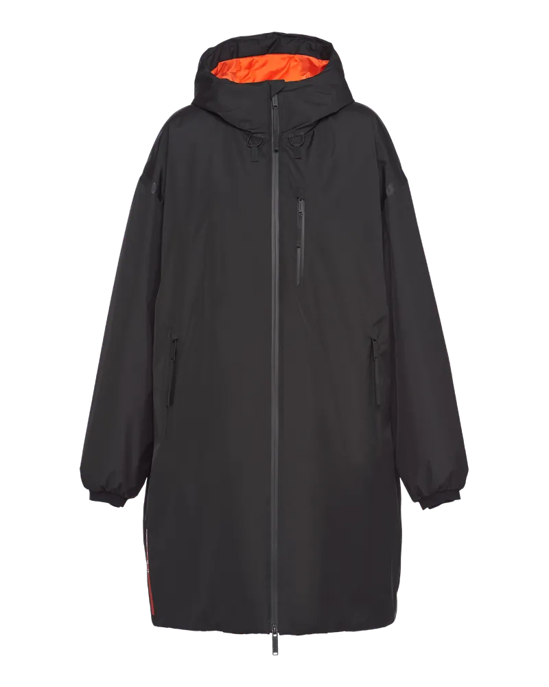 Prada Gepolsterter Regenmantel aus Light Extreme-Tex Schwarz