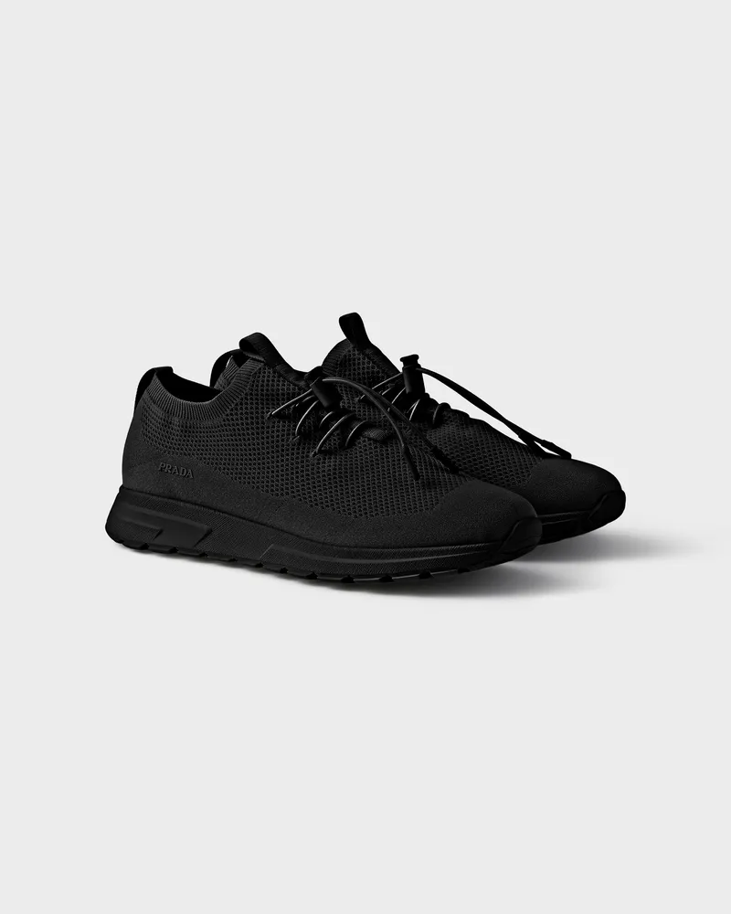 Prada Prax Sneaker aus Stretch-Strick Schwarz
