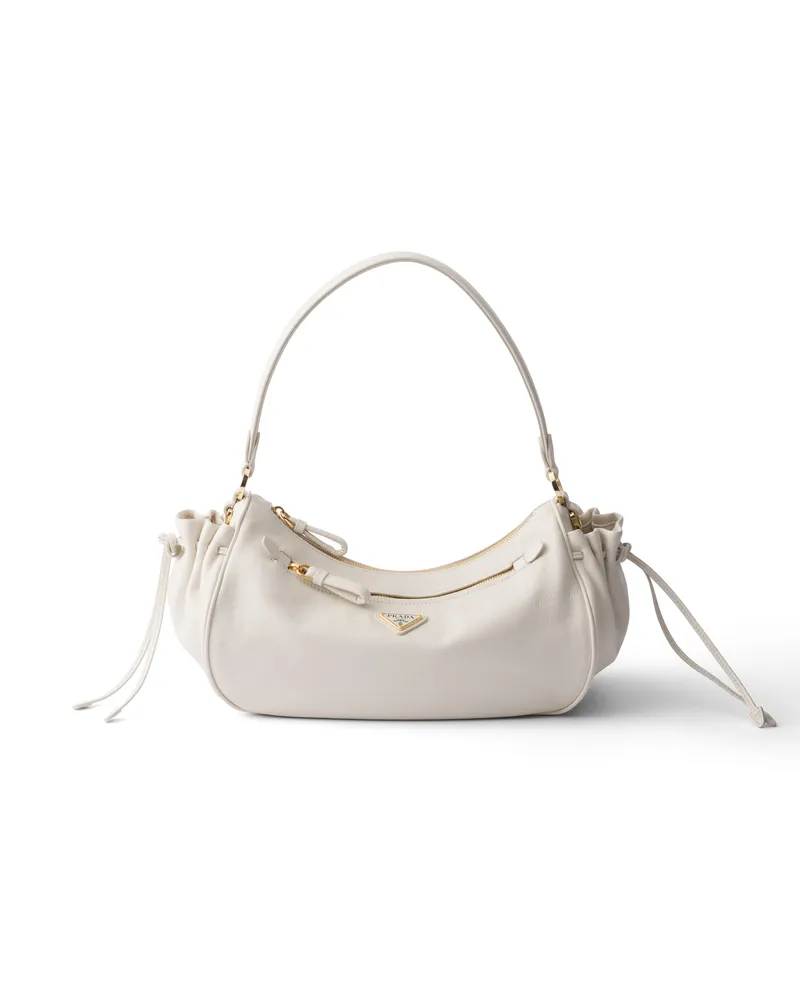 Prada Kleine Tasche Aus Leder, Damen, Weiss Weiss