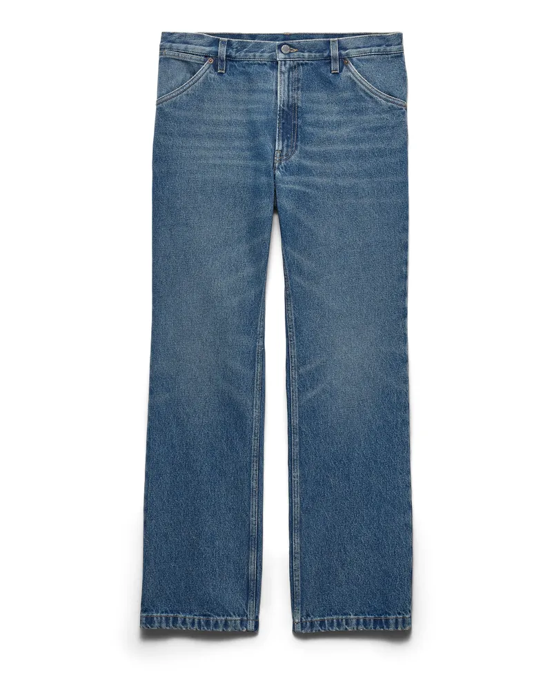 Prada Normale Five-pocket-jeans Aus Gewaschenem Denim, Herren, Blau, Größe Blau