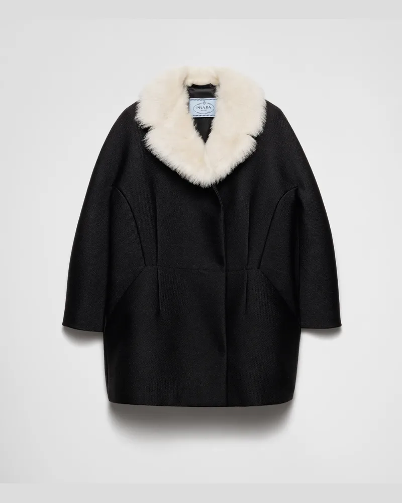 Prada Doppelreihige Cabanjacke aus Grainé-Twill Schwarz
