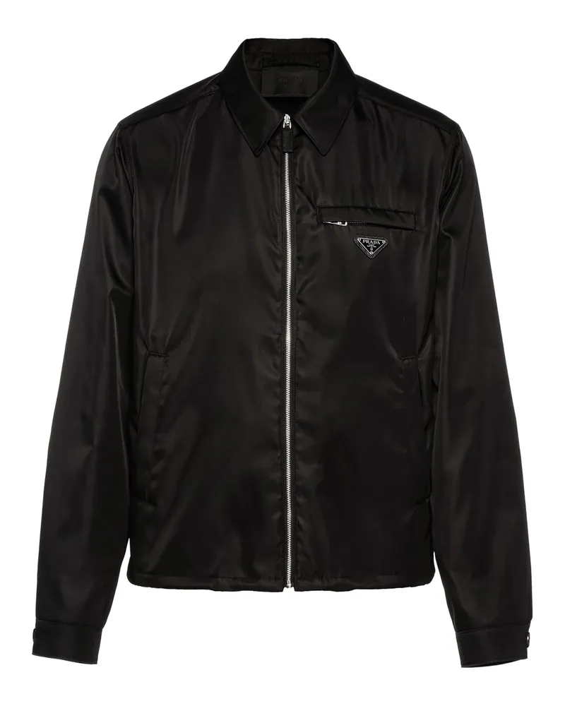 Prada Blousonjacke Aus Re-nylon, Herren, Schwarz, Größe Schwarz