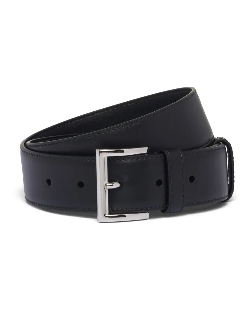 Prada Gürtel Aus Leder, Damen, Schwarz, Größe Schwarz