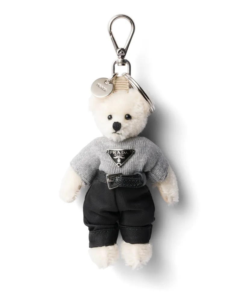 Prada Teddy-schlüsselanhänger, Herren, Weiss Weiss