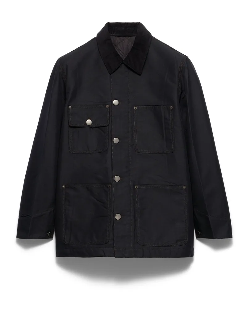 Prada Jacke Aus Denim, Herren, Schwarz, Größe Schwarz
